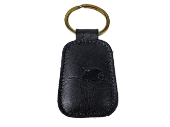 Musk Ox Leather Keychain: Black muskox leather keychains