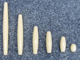 White Plastic Hairpipe: 1.5" (100/box) plastic beads