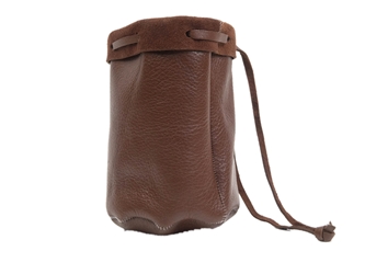 Dark Brown Leather Bullet Bag: Large 