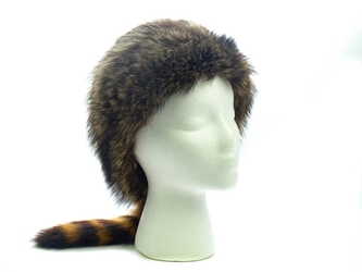 Real Davy Crockett Hat: 24.5" davy crockett hats, raccoon fur hats