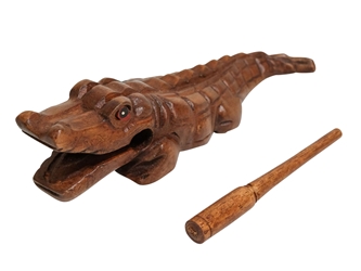 Alligator Instrument: 10" wooden alligators, wooden instrument, musical alligators