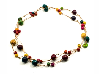 Necklace Style 2: Tagua and Acai Beads Long Necklace: Assorted Colors 
