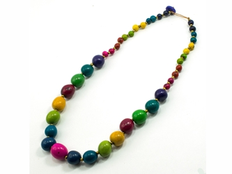 Necklace Style 4: Tagua and Acai Bead Single-Strand Necklace: Assorted Colors 
