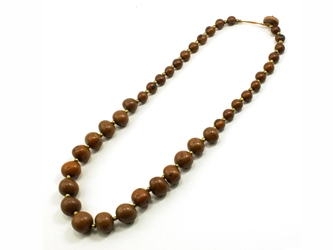 Necklace Style 4: Tagua and Acai Bead Single-Strand Necklace: Brown 