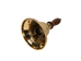Lacquered Brass Bell with Wood Handle: ~9" - 1136-50-847 (Y2D)