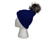 Royal Blue 100% Merino Wool Hat with Natural Silver Fox Pompom - 1292-SVNARB-AS (Y2N)