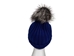 Royal Blue 100% Merino Wool Hat with Natural Silver Fox Pompom - 1292-SVNARB-AS (Y2N)