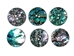 Mexican Green Abalone Shell Button: 40-Line (25.4mm or 1") - 1394-40L (Y1L)