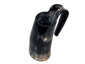 Large Long Horn Cattle Viking Mug: Dark Coloring mugs, cups, drinking vessels, norse