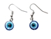 Single Evil Eye Earrings: Silver Color - 1415-1S-AS (Y1L)