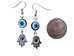 Evil Eye with Hamsa Earrings: Silver Color - 1415-1HS-AS (Y1L)