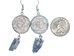 Silver Color Web with Kyanite Blade Earrings - 1416-1S-AS (Y1L)