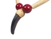 Real Black Bear 1-Claw Necklace: Red Beads - 560-Q13R (Y1X)