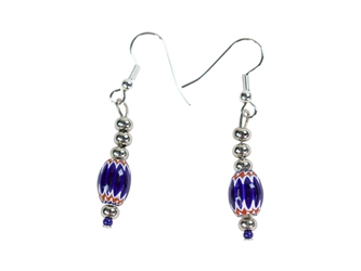 Iroquois Chevron Earrings: Royal Blue 