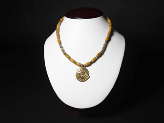 Reproduction Pre-Colombian Spiral Bead Necklace: Gallery Item 
